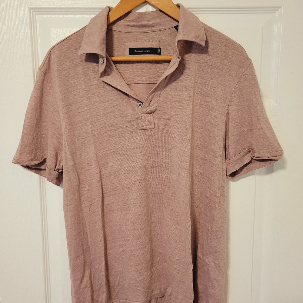 Ermenegildo Zegna light purple linen summer polo